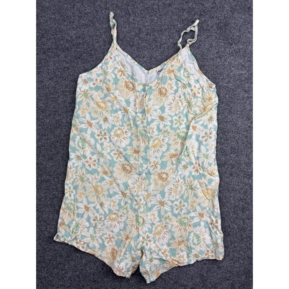 Floral Tie-Shoulder Romper in Mint & Beige